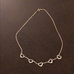 Authentic Tiffany & Co. open 5-heart necklace